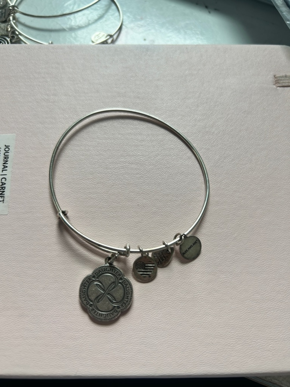 Alex and Ani Silver-tone Expandable Daughter Charm Bangle